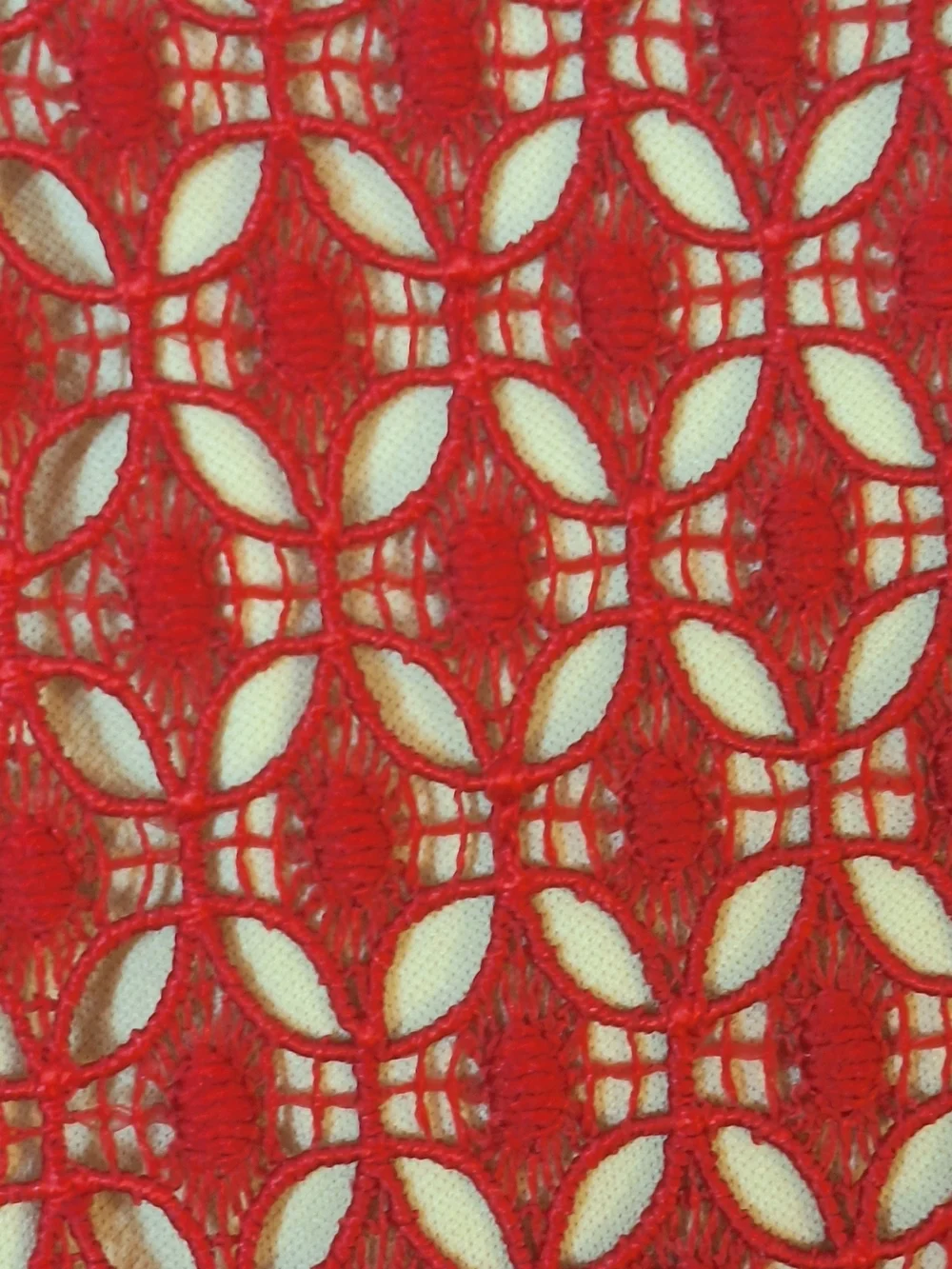 miami Red Lace Overlay Pencil Skirt - Picture 3 of 5